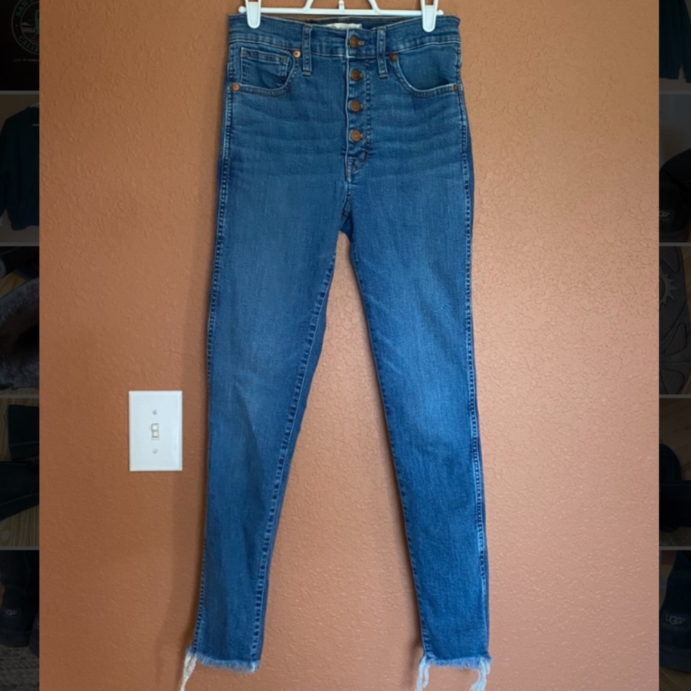 Madewell High-Waisted Fringe Bottom Jeans